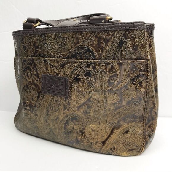 Vintage tooled paisley leather embossed Handbag - Picture 12 of 15